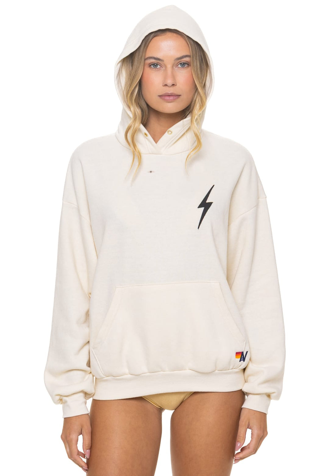 Retro BOLT STITCH RELAXED PULLOVER HOODIE - VINTAGE WHITE