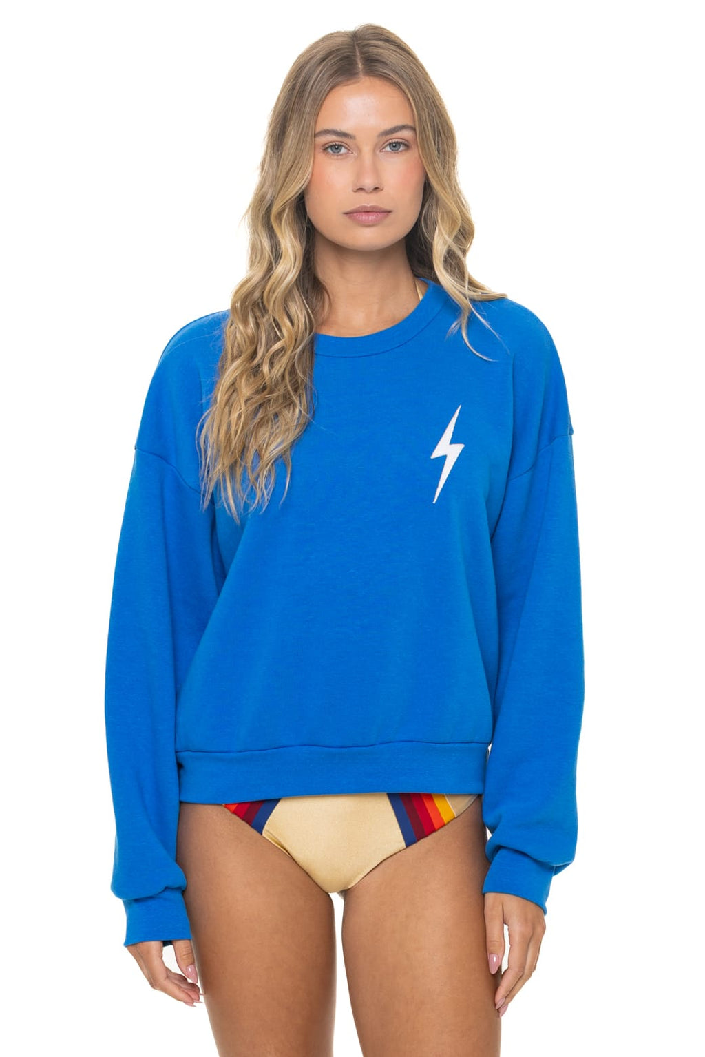 Retro BOLT STITCH RELAXED CREW SWEATSHIRT - OCEAN WHITE
