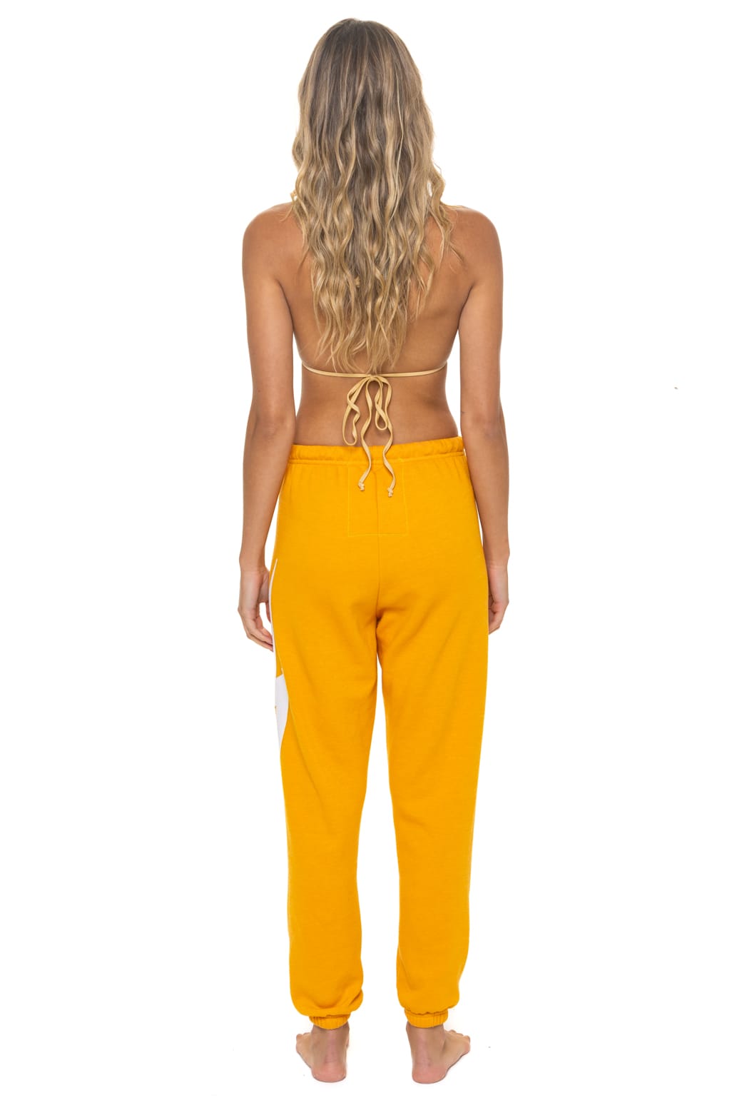 Retro BOLT STITCH SWEATPANTS - VINTAGE GOLD WHITE