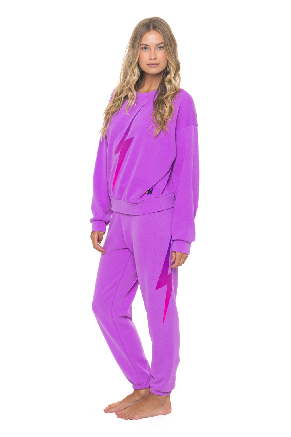 Retro BOLT FADE SWEATPANTS - NEON PURPLE PINK PURPLE