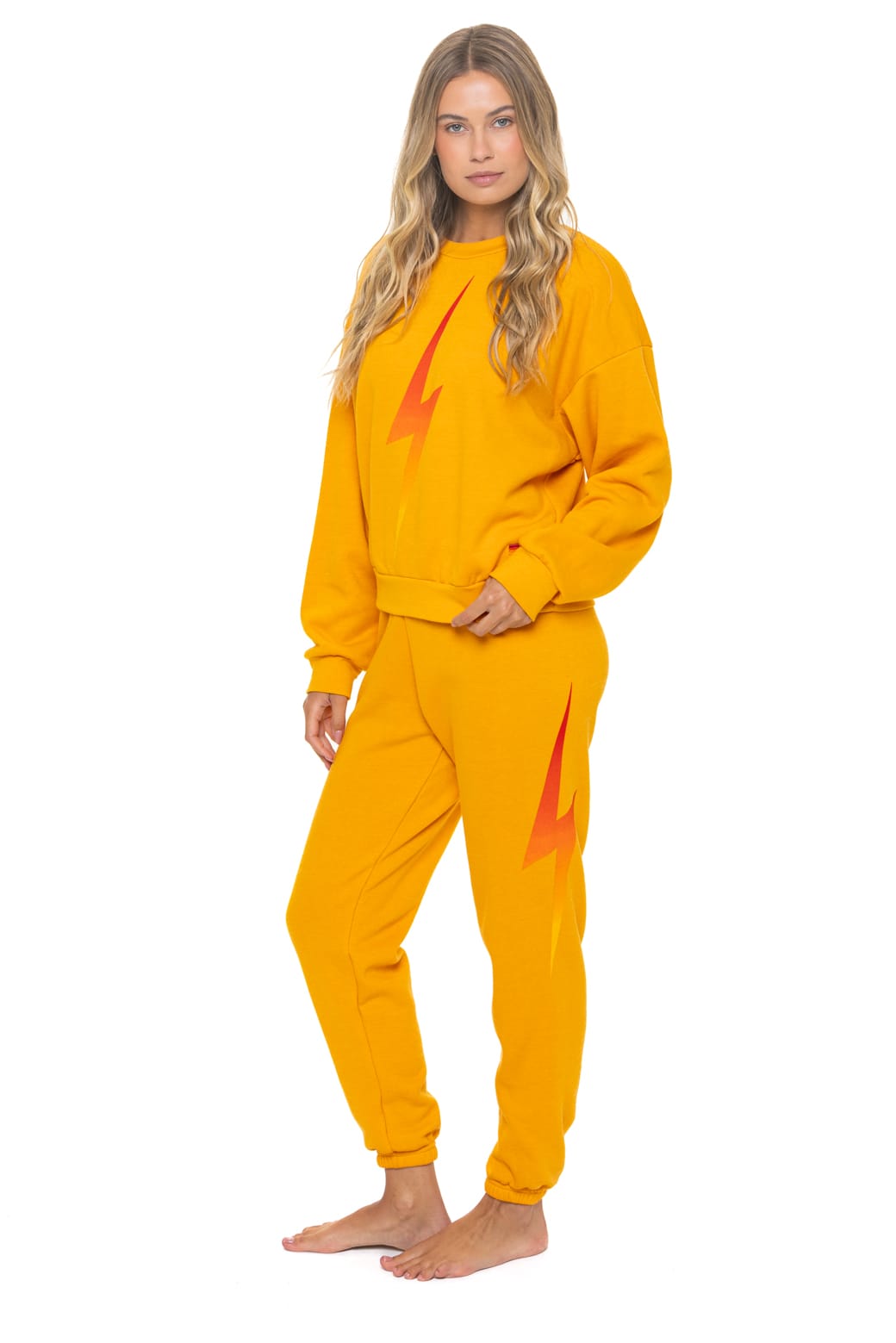 Retro BOLT FADE SWEATPANTS - VINTAGE GOLD RED YELLOW