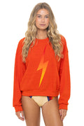 Retro BOLT FADE RELAXED CREW SWEATSHIRT - VINTAGE ORANGE RED YELLOW