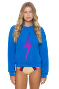 Retro BOLT FADE RELAXED CREW SWEATSHIRT - OCEAN PINK PURPLE