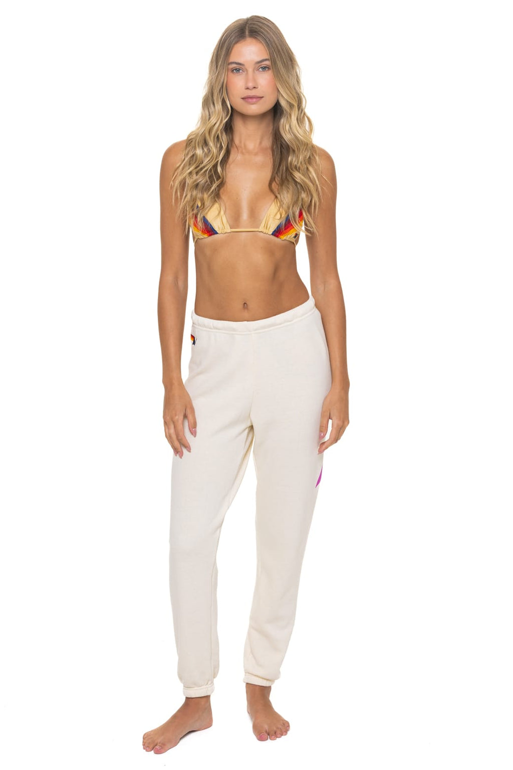 Retro BOLT FADE SWEATPANTS - VINTAGE WHITE PINK PURPLE