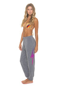 Retro BOLT FADE SWEATPANTS - HEATHER GREY PINK PURPLE