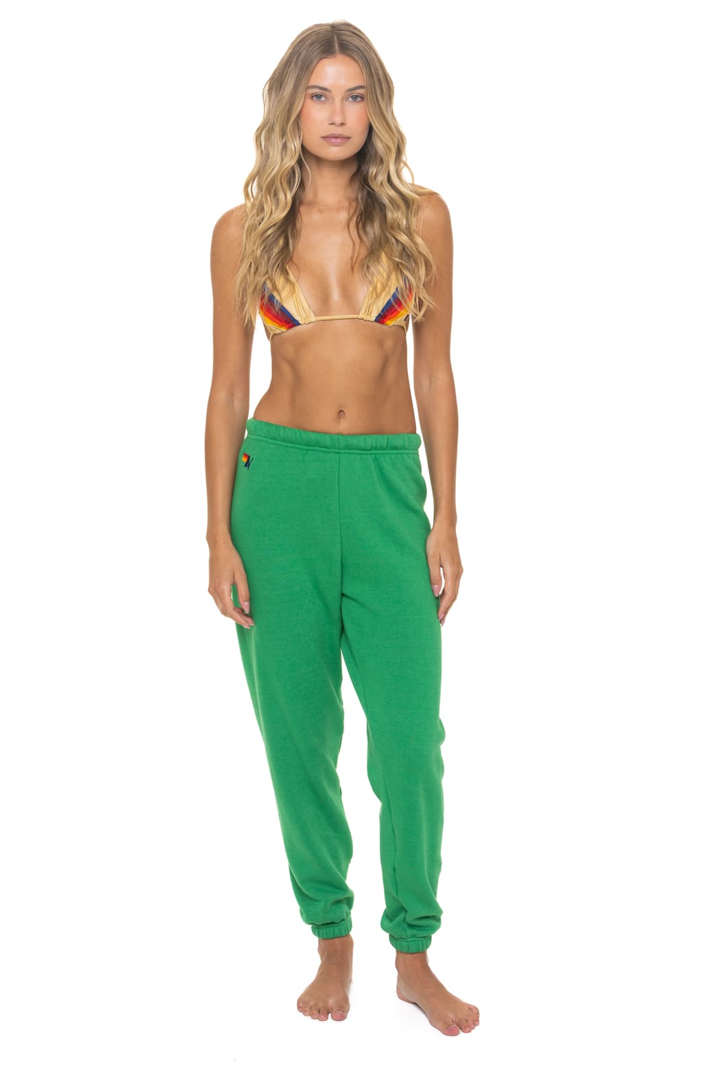 Retro BOLT FADE SWEATPANTS - KELLY GREEN RED YELLOW