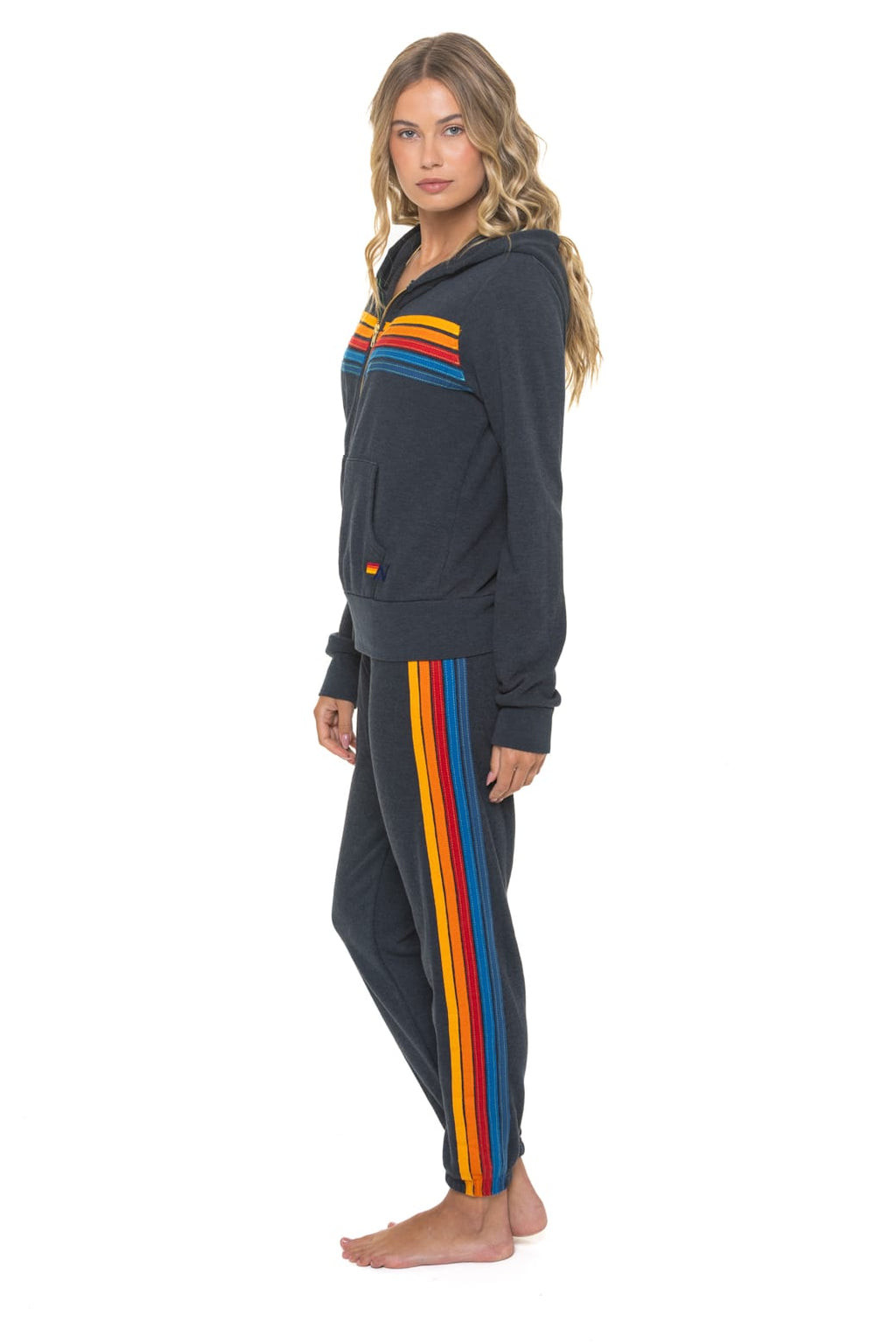 Retro 5 STRIPE HOODIE - CHARCOAL