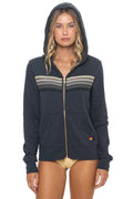Retro 5 STRIPE HOODIE - CHARCOAL GREY STRIPES