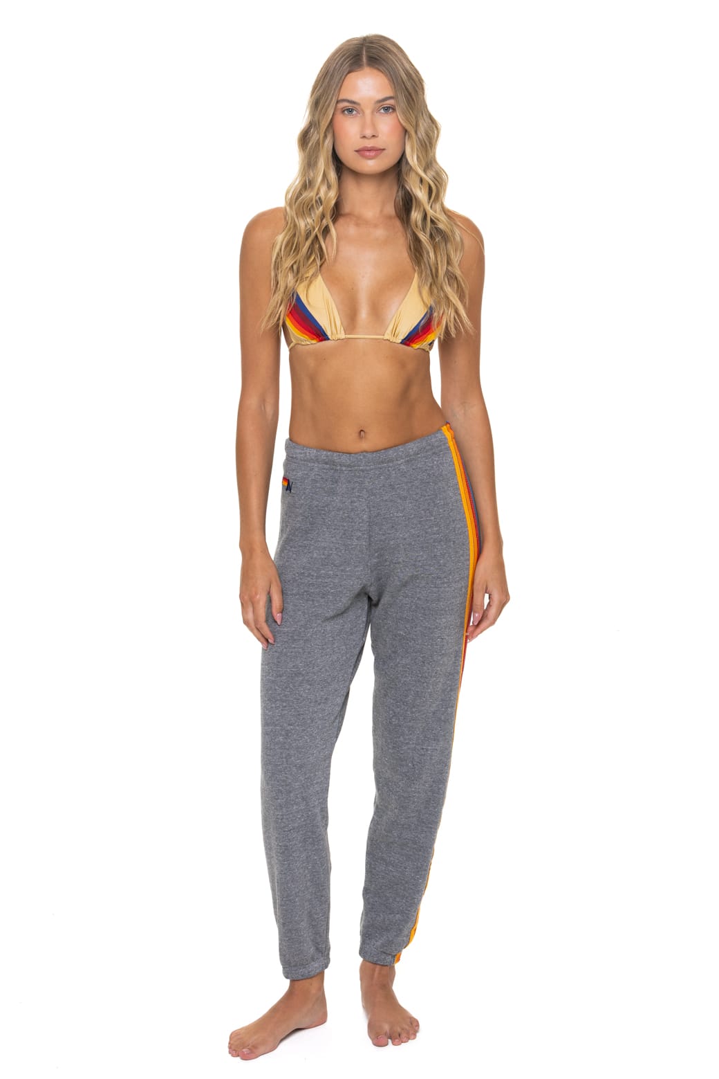 Retro 5 STRIPE SWEATPANTS - HEATHER GREY
