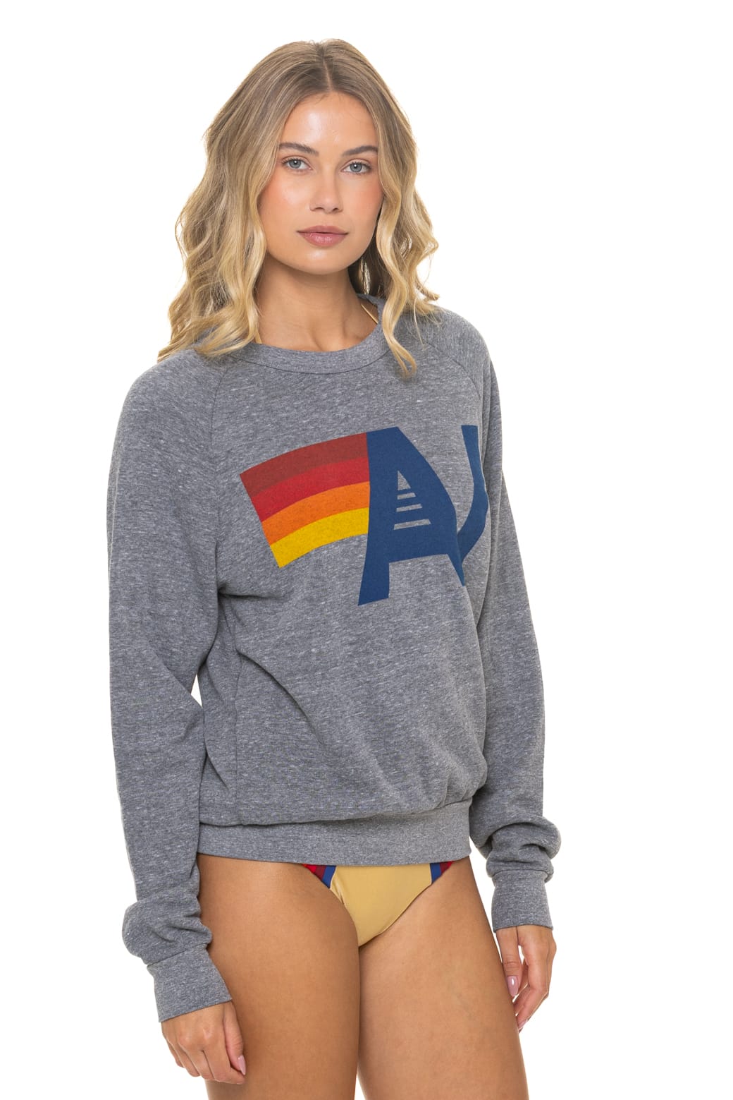 Retro LOGO SWEATSHIRT - HEATHER GREY