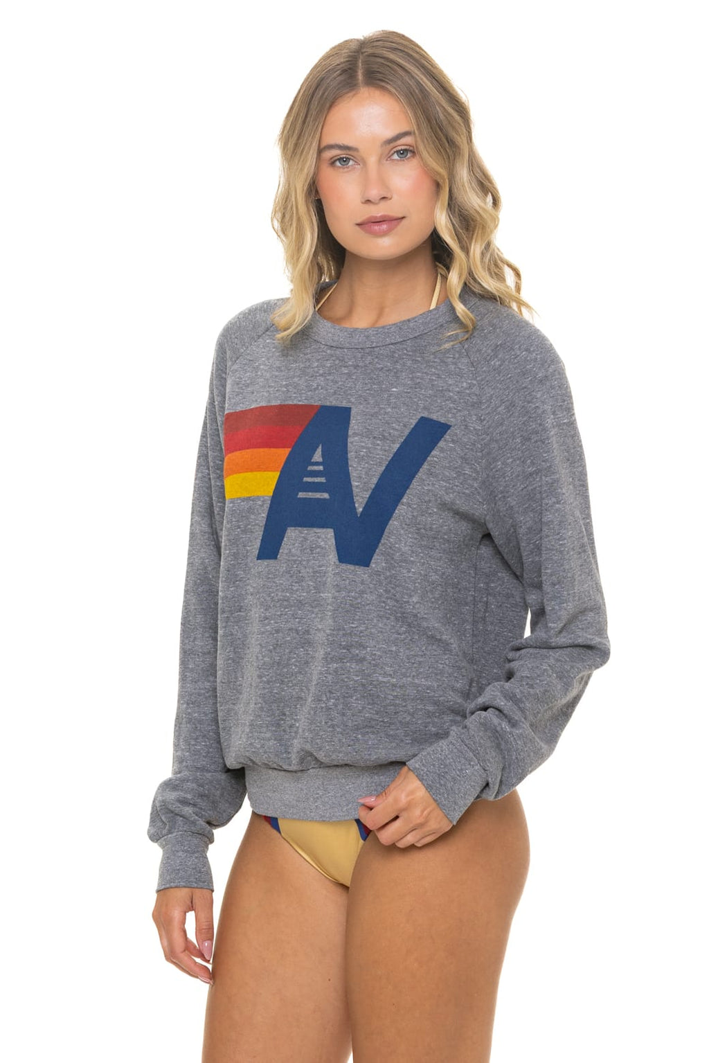 Retro LOGO SWEATSHIRT - HEATHER GREY