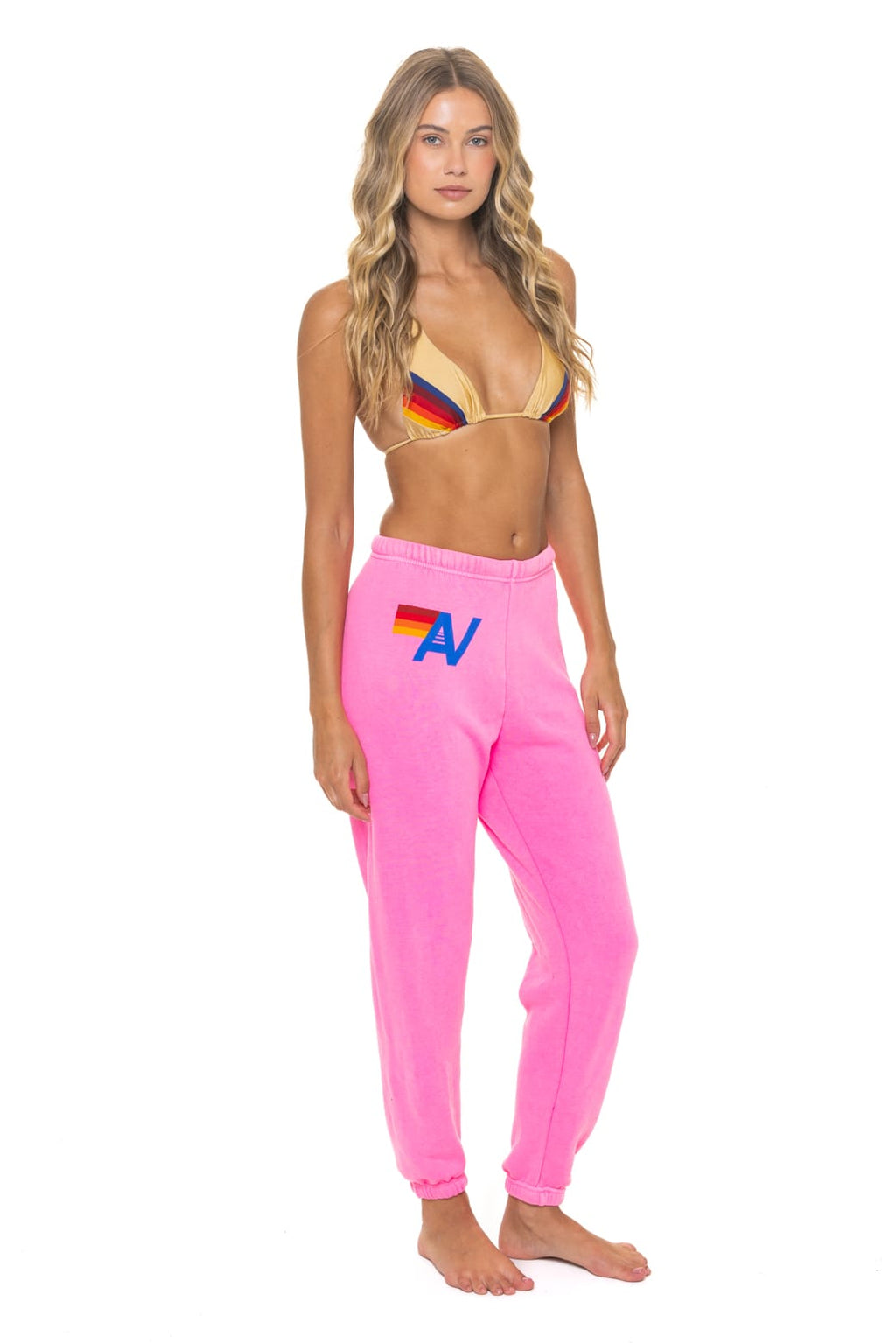 Retro LOGO SWEATPANTS - NEON PINK