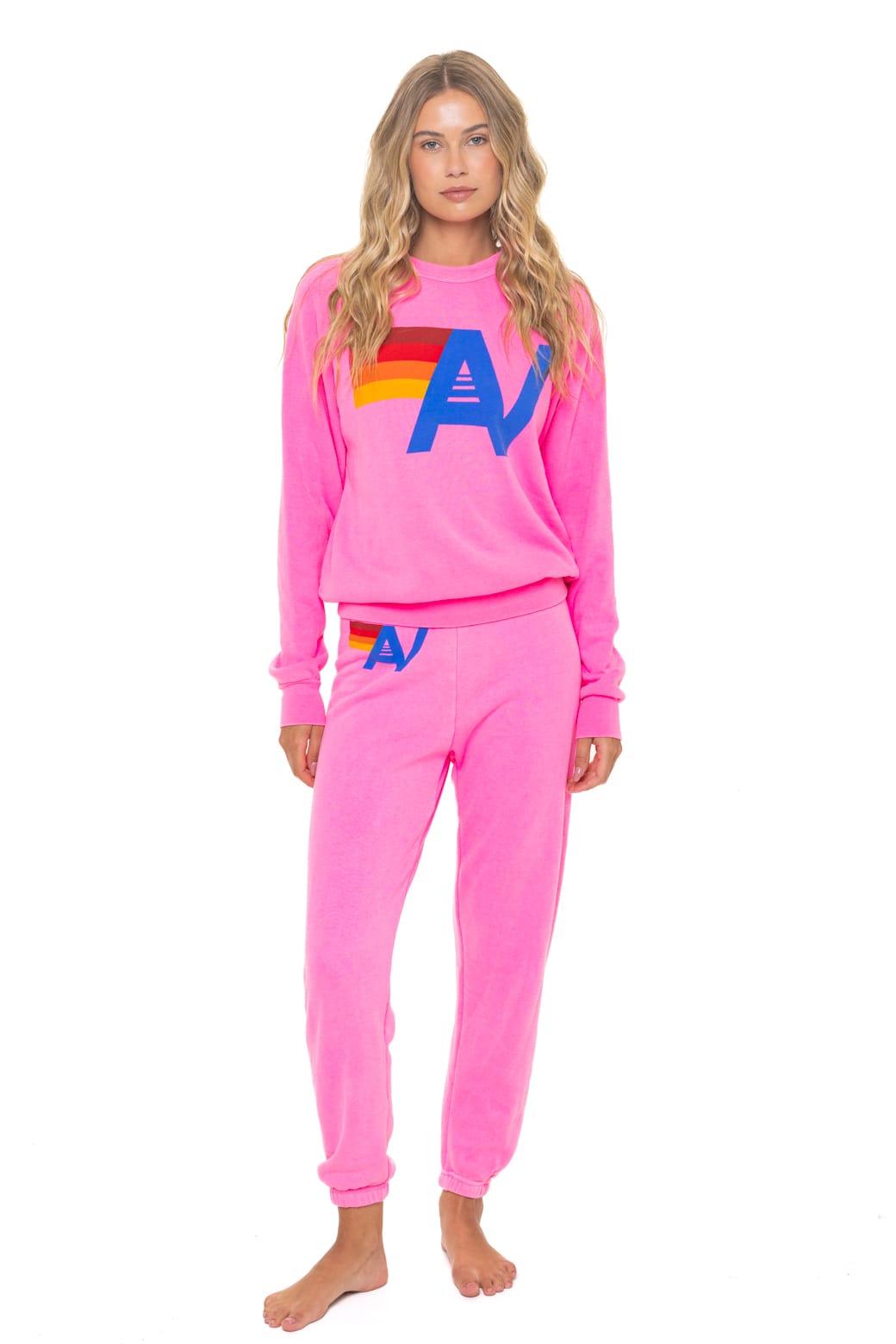 Retro LOGO SWEATSHIRT - NEON PINK