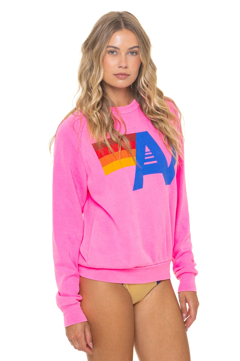 Retro LOGO SWEATSHIRT - NEON PINK