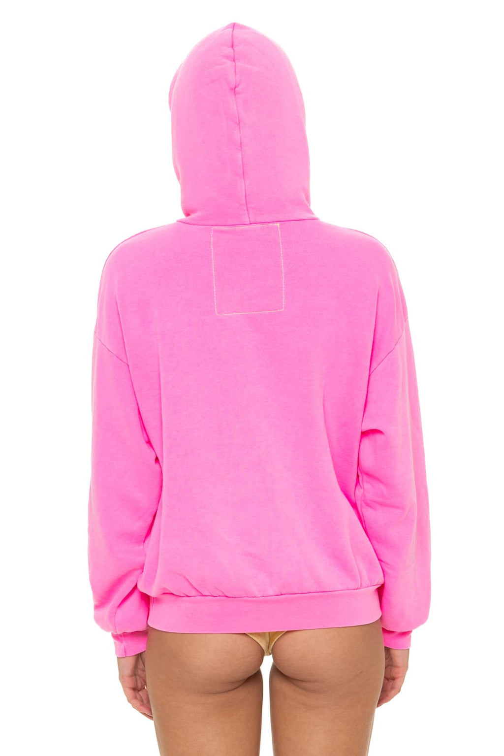 Retro LOGO PULLOVER RELAXED HOODIE - NEON PINK