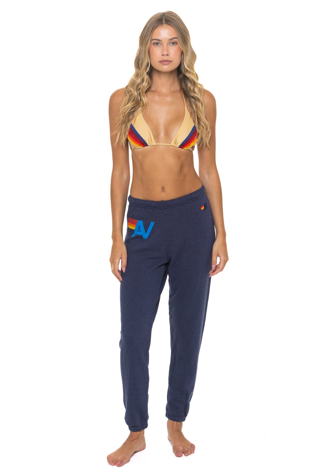 Retro LOGO SWEATPANTS - NAVY