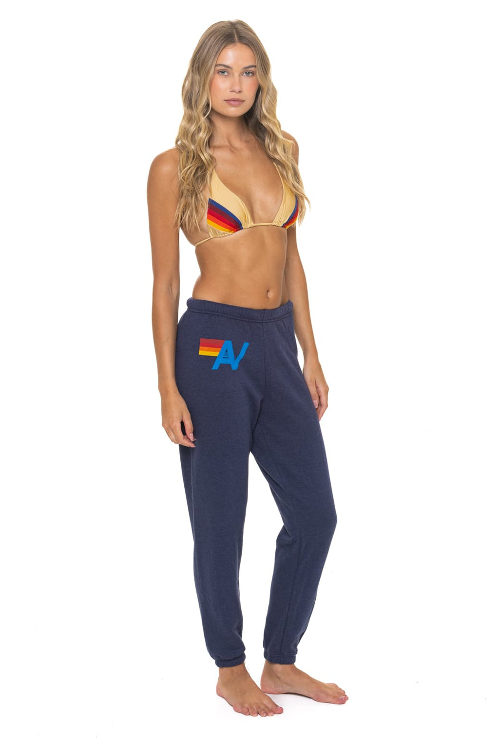 Retro LOGO SWEATPANTS - NAVY