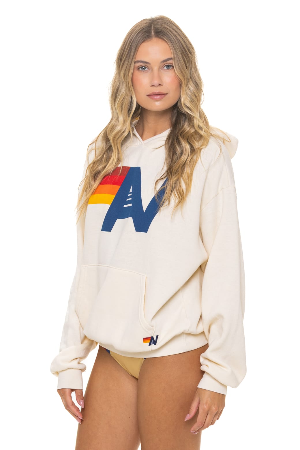 Retro LOGO PULLOVER RELAXED HOODIE - VINTAGE WHITE