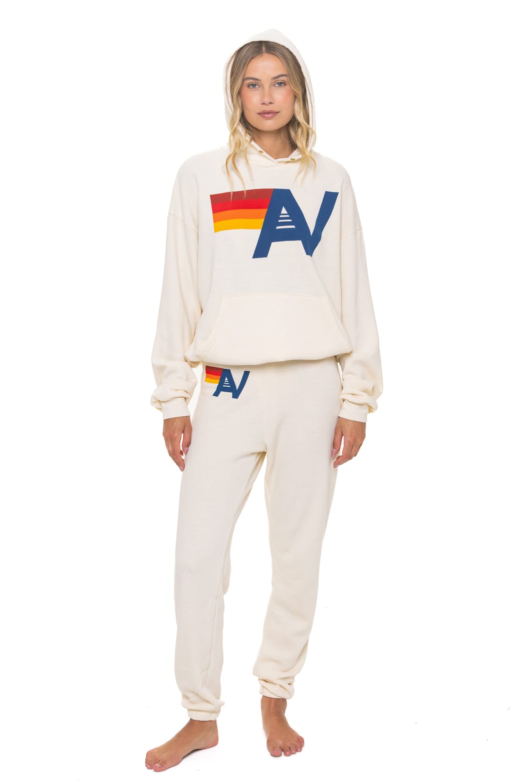 Retro LOGO PULLOVER RELAXED HOODIE - VINTAGE WHITE