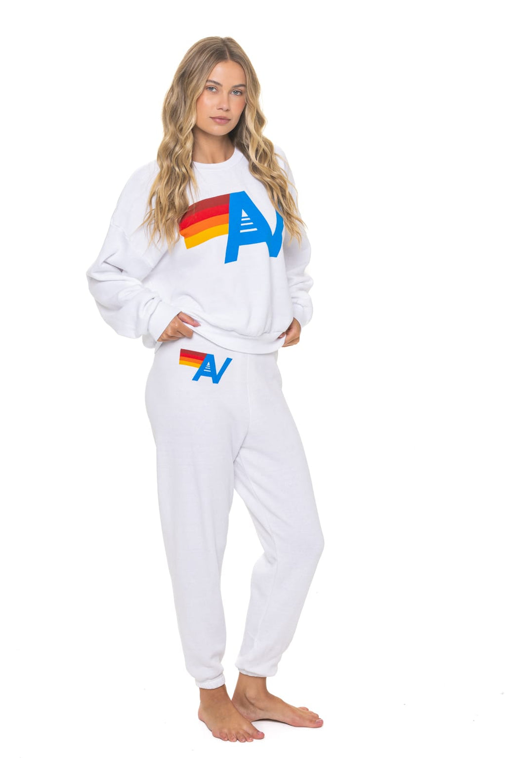 Retro LOGO RELAXED CREW SWEATSHIRT - WHITE