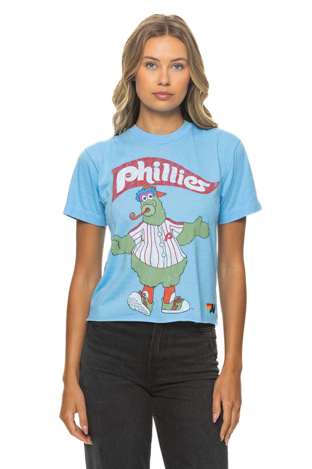 Retro PHILLIES FANATIC BOYFRIEND TEE - SKY