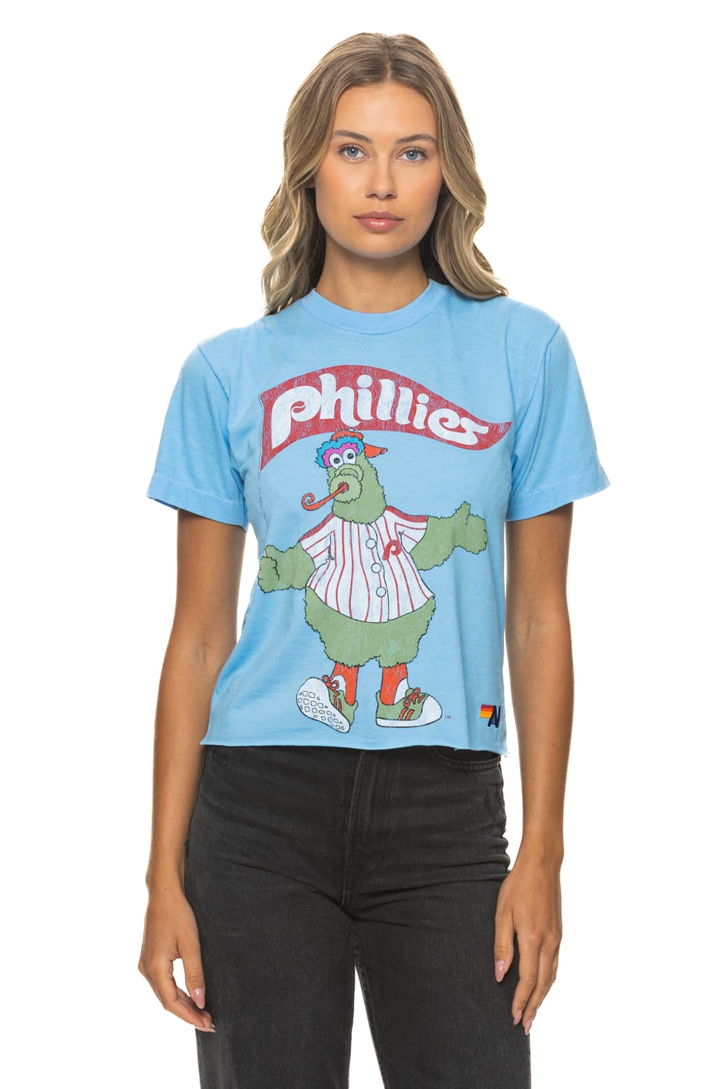 Retro PHILLIES FANATIC BOYFRIEND TEE - SKY