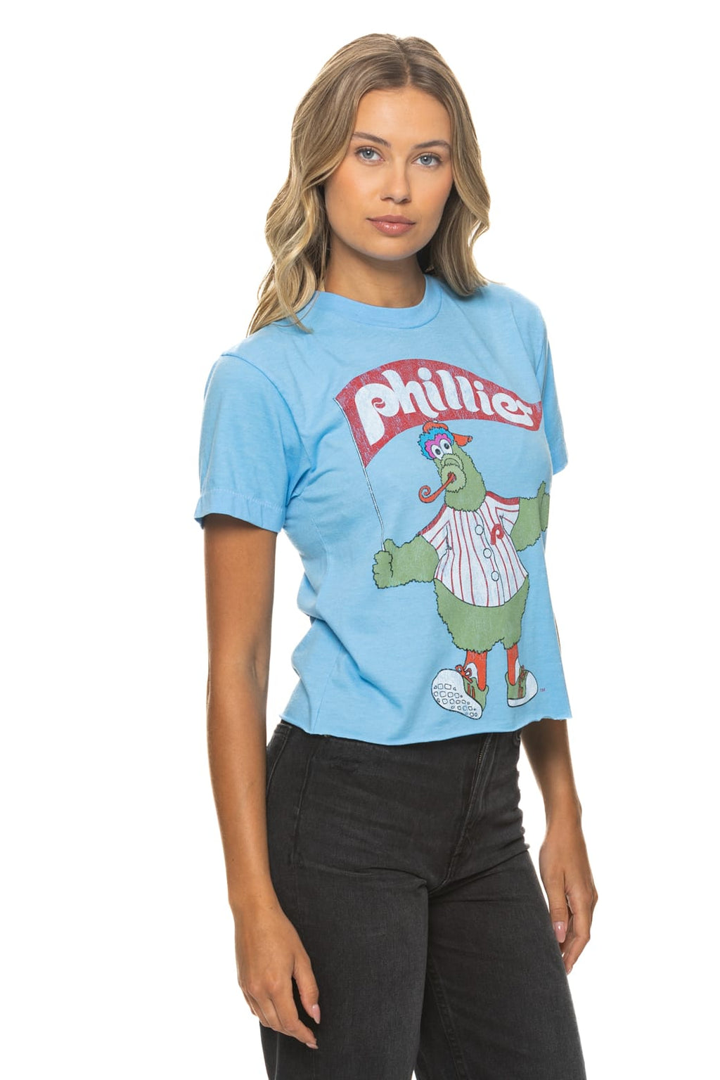 Retro PHILLIES FANATIC BOYFRIEND TEE - SKY