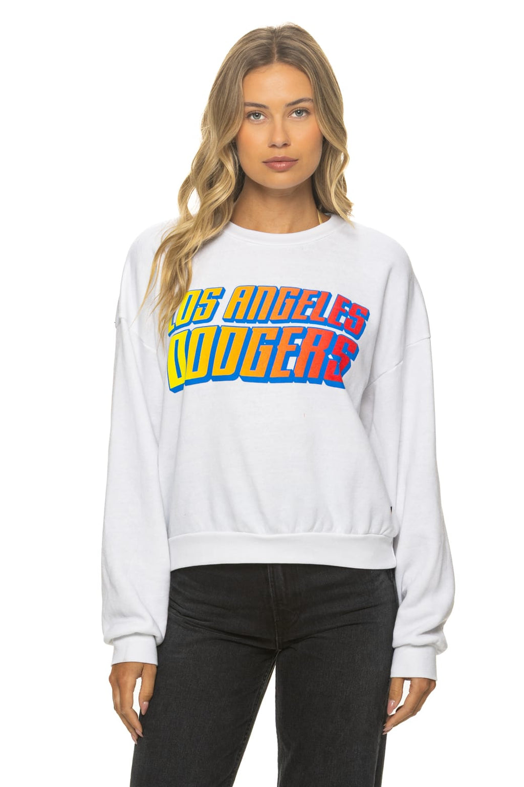 Retro LOS ANGELES DODGERS 2026 RELAXED CREW SWEATSHIRT - WHITE