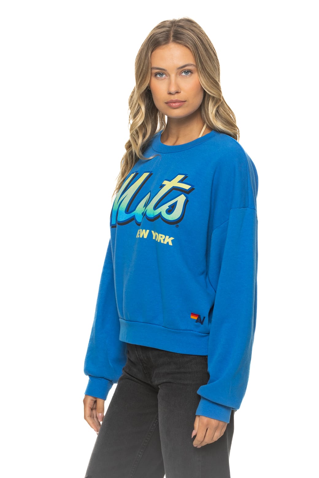 Retro NY METS 2026 RELAXED CREW SWEATSHIRT - OCEAN