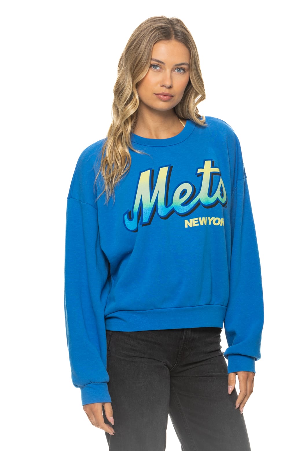 Retro NY METS 2026 RELAXED CREW SWEATSHIRT - OCEAN