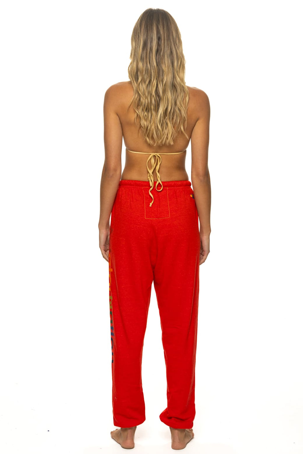 Retro AVIATOR NATION SWEATPANTS - NEON RED