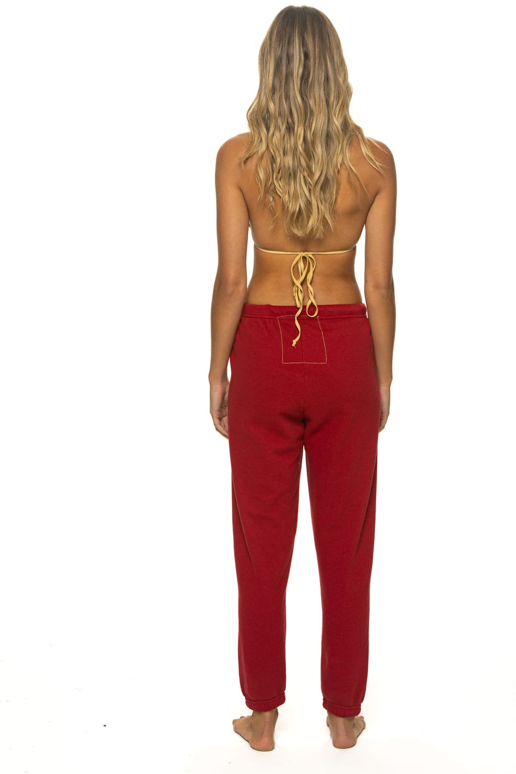 Retro LOGO SWEATPANTS - CRIMSON