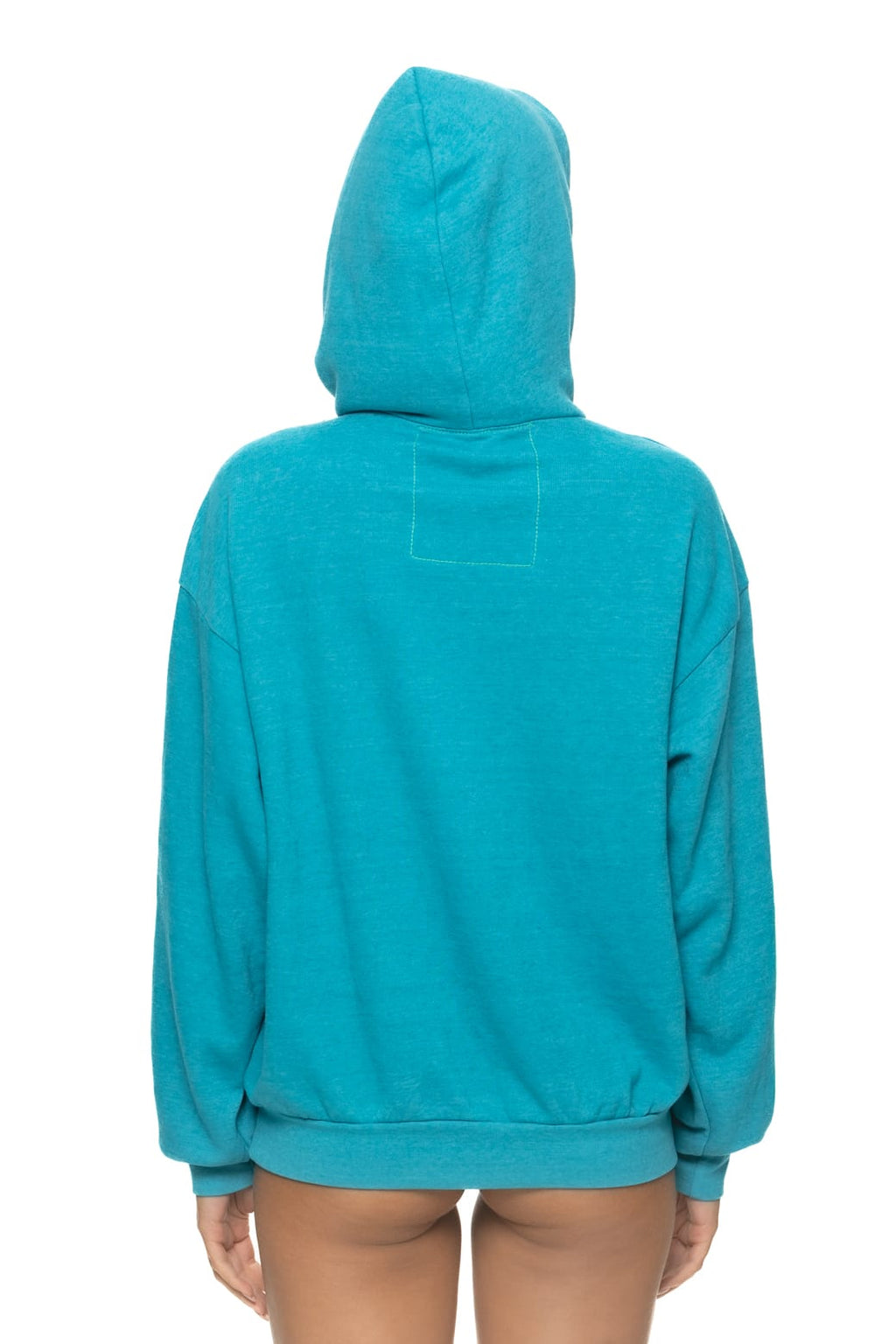 Retro WAVE STRIPE 4 PULLOVER HOODIE RELAXED - TEAL GREEN