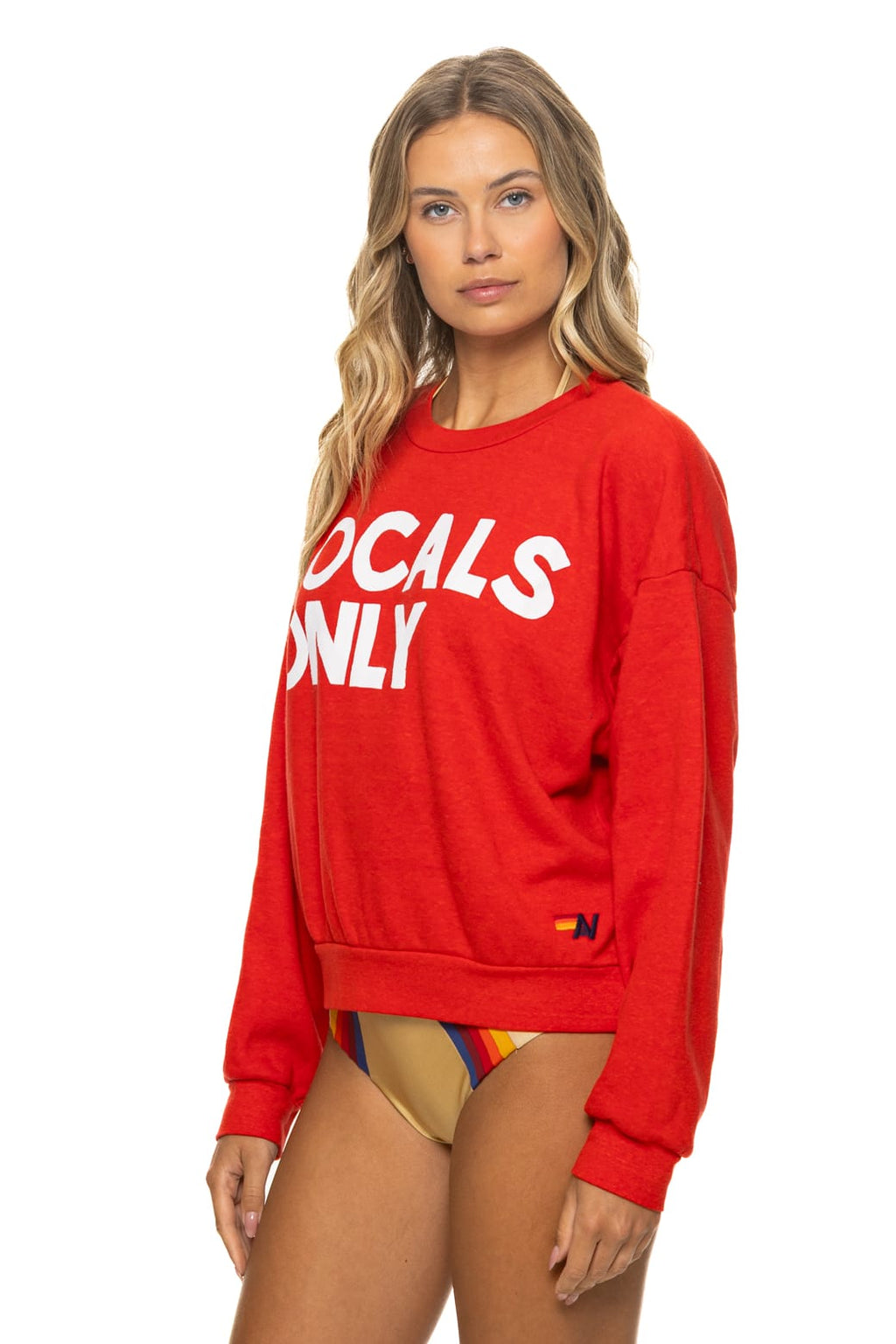 Retro LOCALS ONLY RELAXED CREW SWEATSHIRT - RED