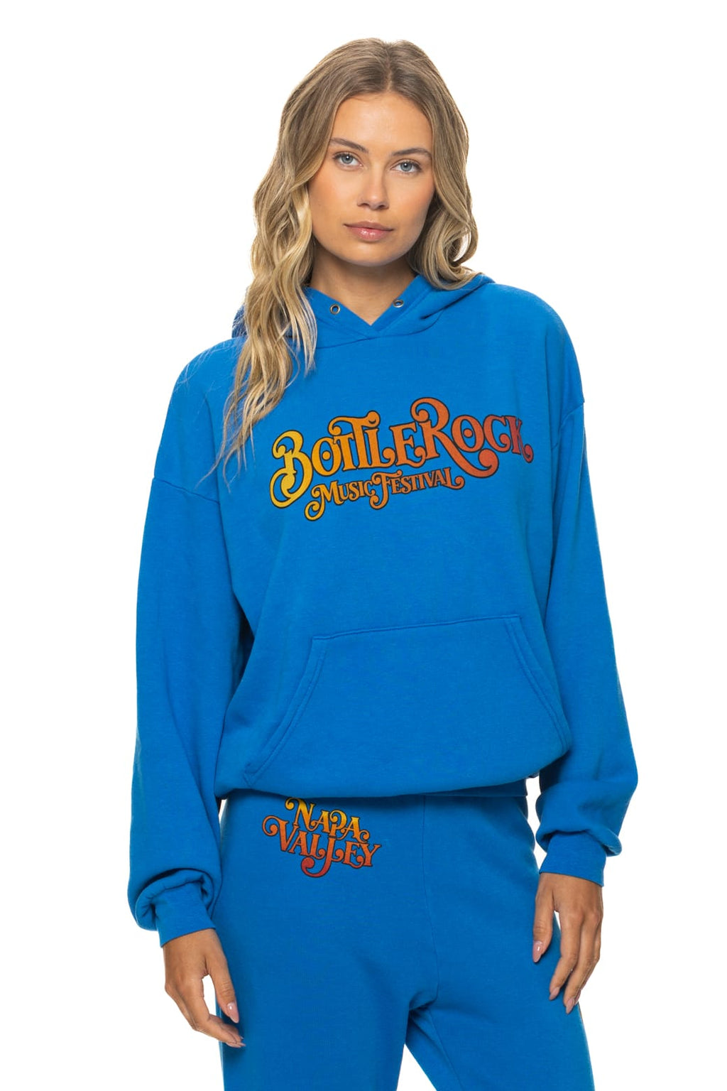 Retro BOTTLEROCK 2026 RELAXED PULLOVER HOODIE - ADVENTURE BLUE
