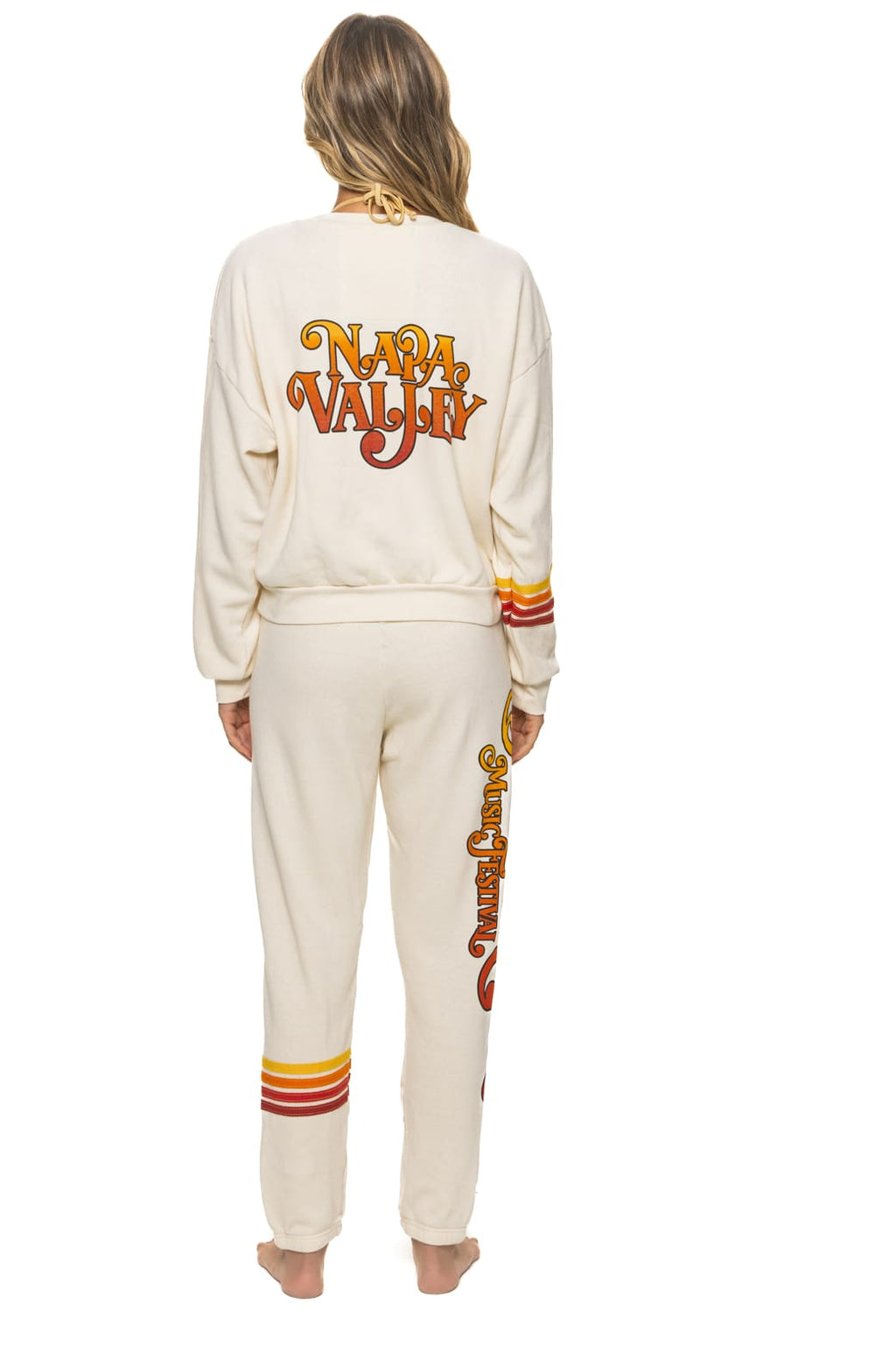 Retro BOTTLEROCK 2026 RUGBY STITCH SWEATPANTS - VINTAGE WHITE