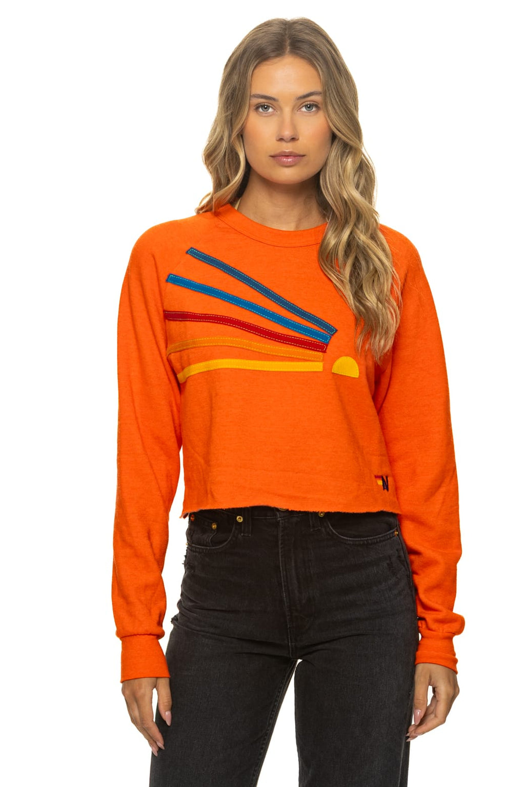 Retro DAYDREAM CROPPED CREW SWEATSHIRT RELAXED - ORANGE