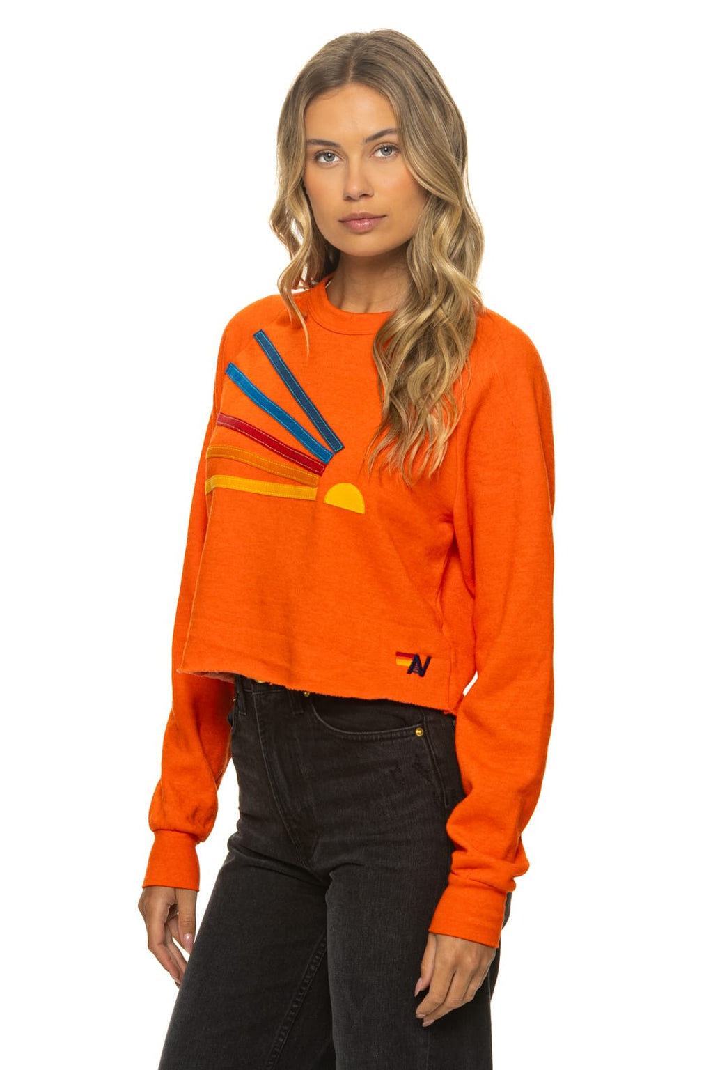 Retro DAYDREAM CROPPED CREW SWEATSHIRT RELAXED - ORANGE