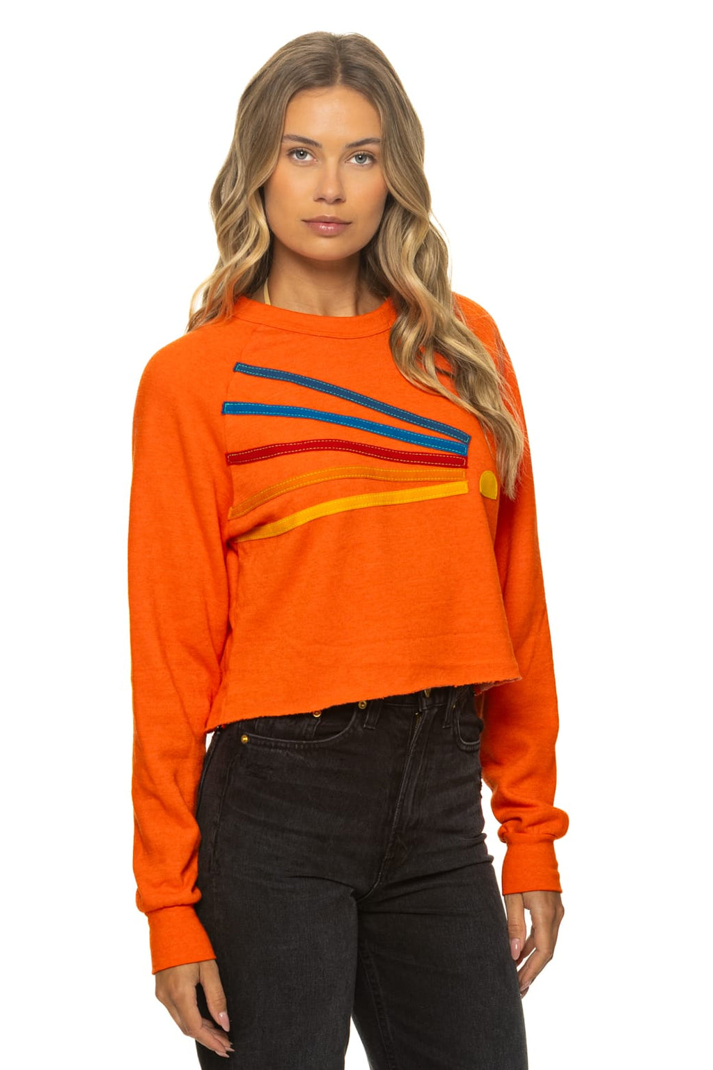 Retro DAYDREAM CROPPED CREW SWEATSHIRT RELAXED - ORANGE