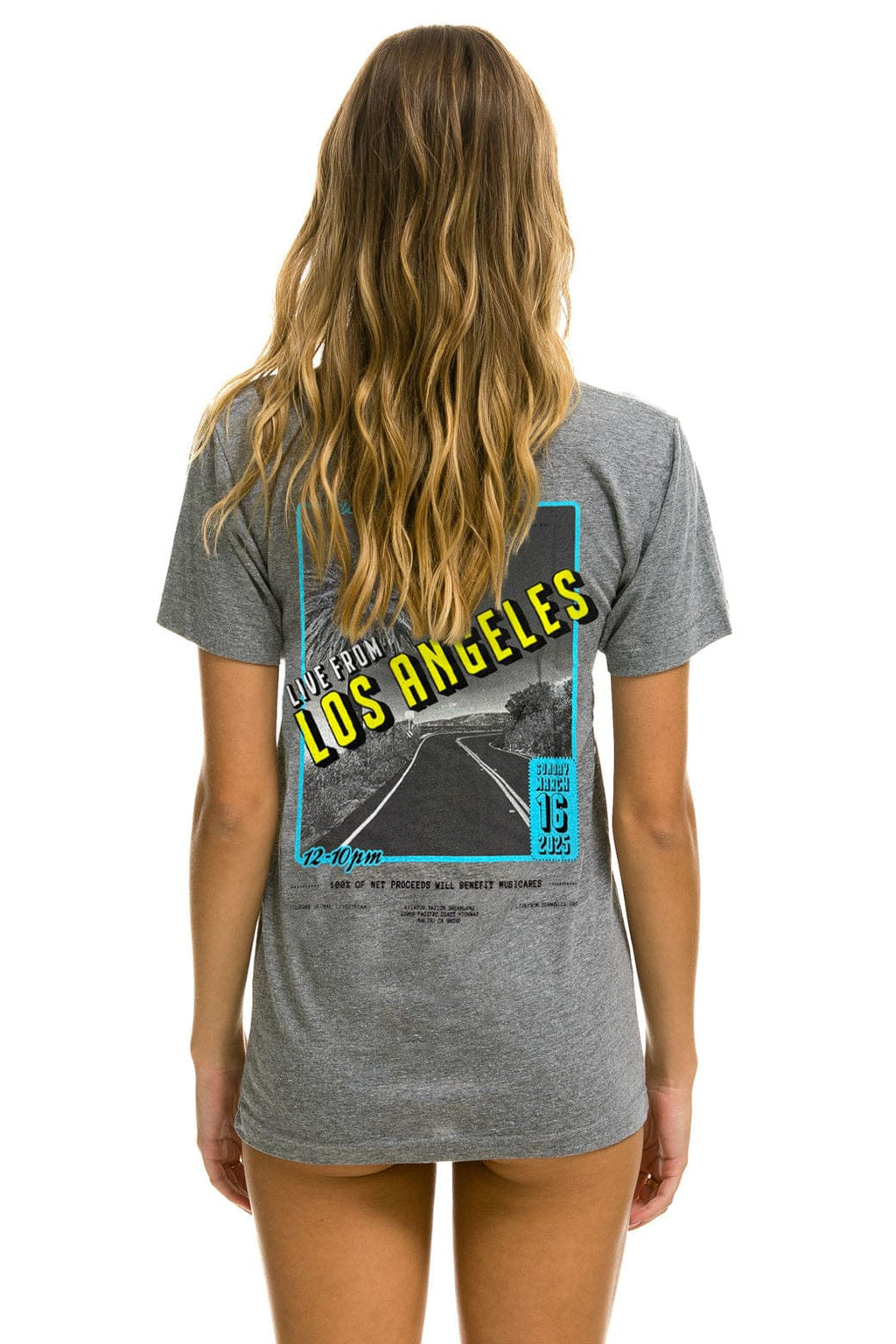 Retro DREAMLAND LA FIRES BENEFIT CREW TEE - HEATHER GREY
