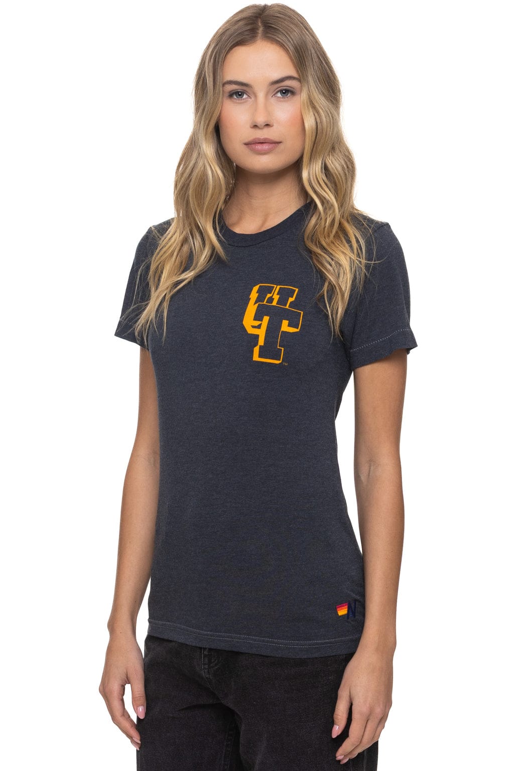 Retro UNIVERSITY OF TENNESSEE BOLT CREW TEE SHIRT - CHARCOAL