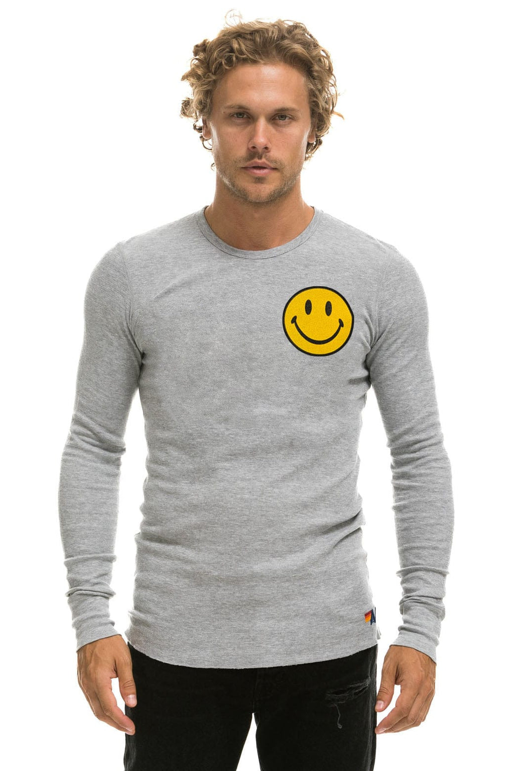 Retro SMILEY 2 THERMAL - HEATHER GREY