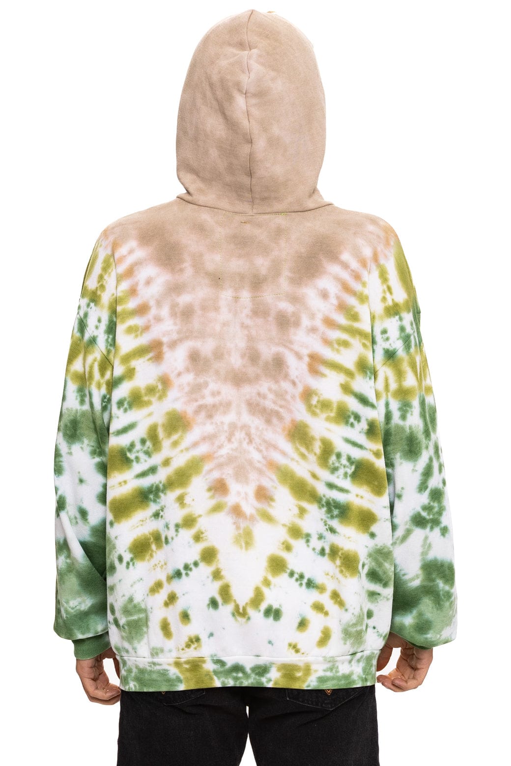 Retro HAND DYED V RELAXED PULLOVER HOODIE - TIE DYE SAND JUNGLE