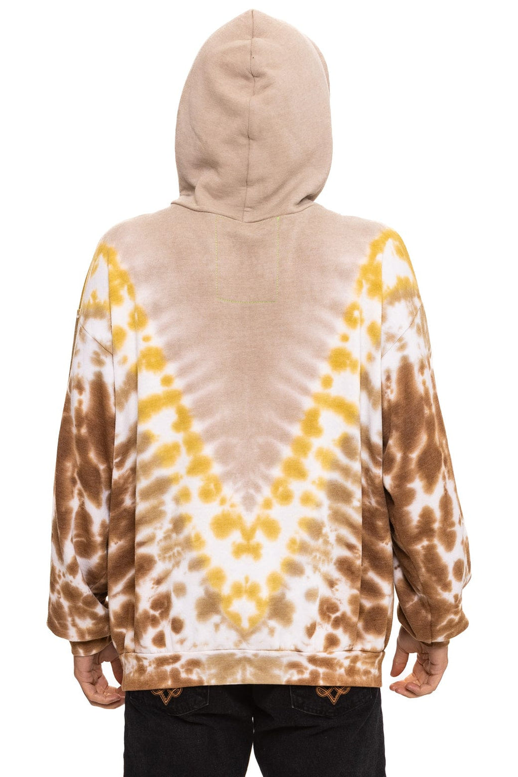 Retro HAND DYED V RELAXED PULLOVER HOODIE - TIE DYE SAND CINNAMON