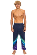 Retro HAND DYED V SWEATPANTS - TIE DYE MIDNIGHT PURPLE