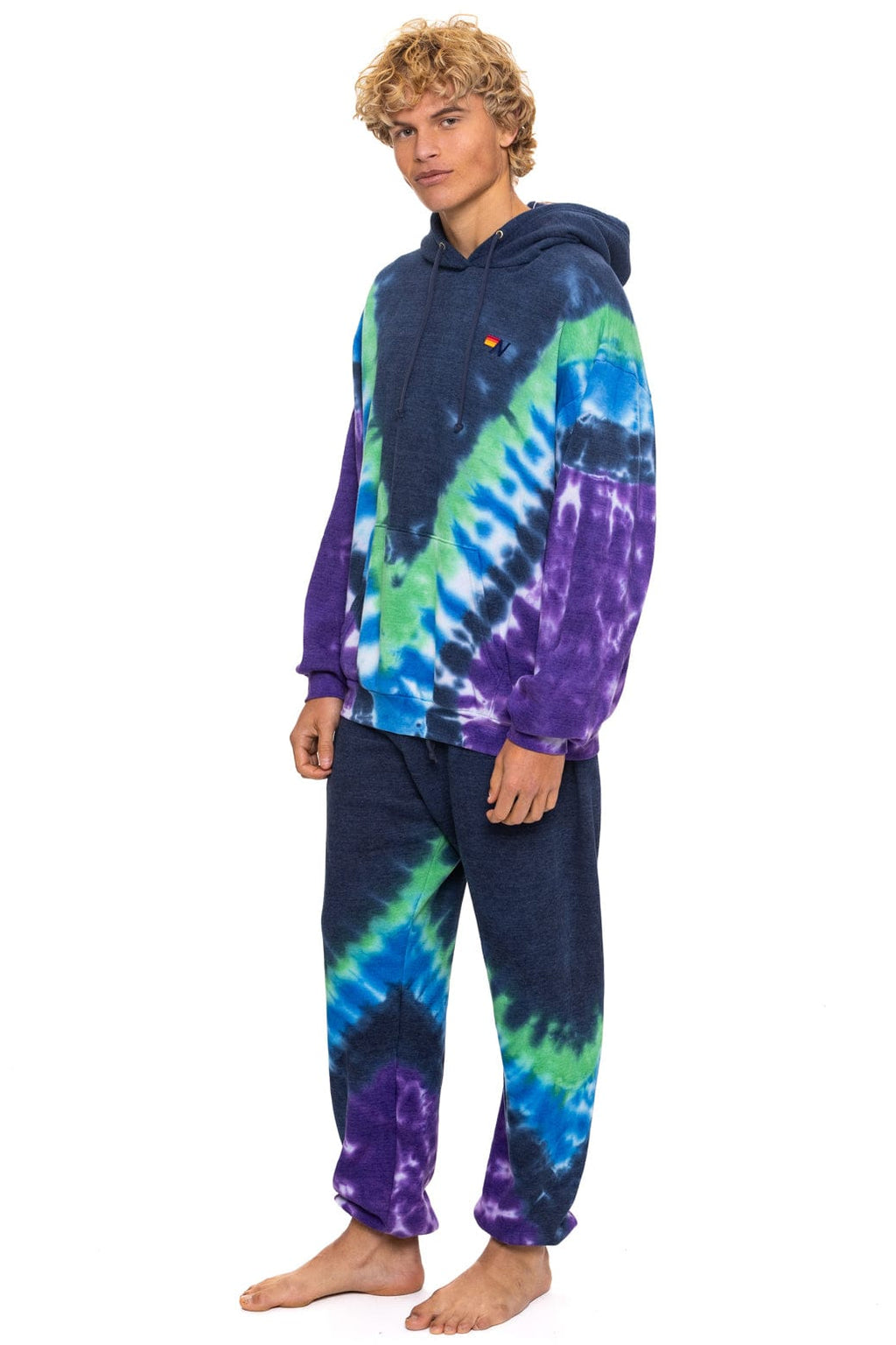 Retro HAND DYED V SWEATPANTS - TIE DYE MIDNIGHT PURPLE