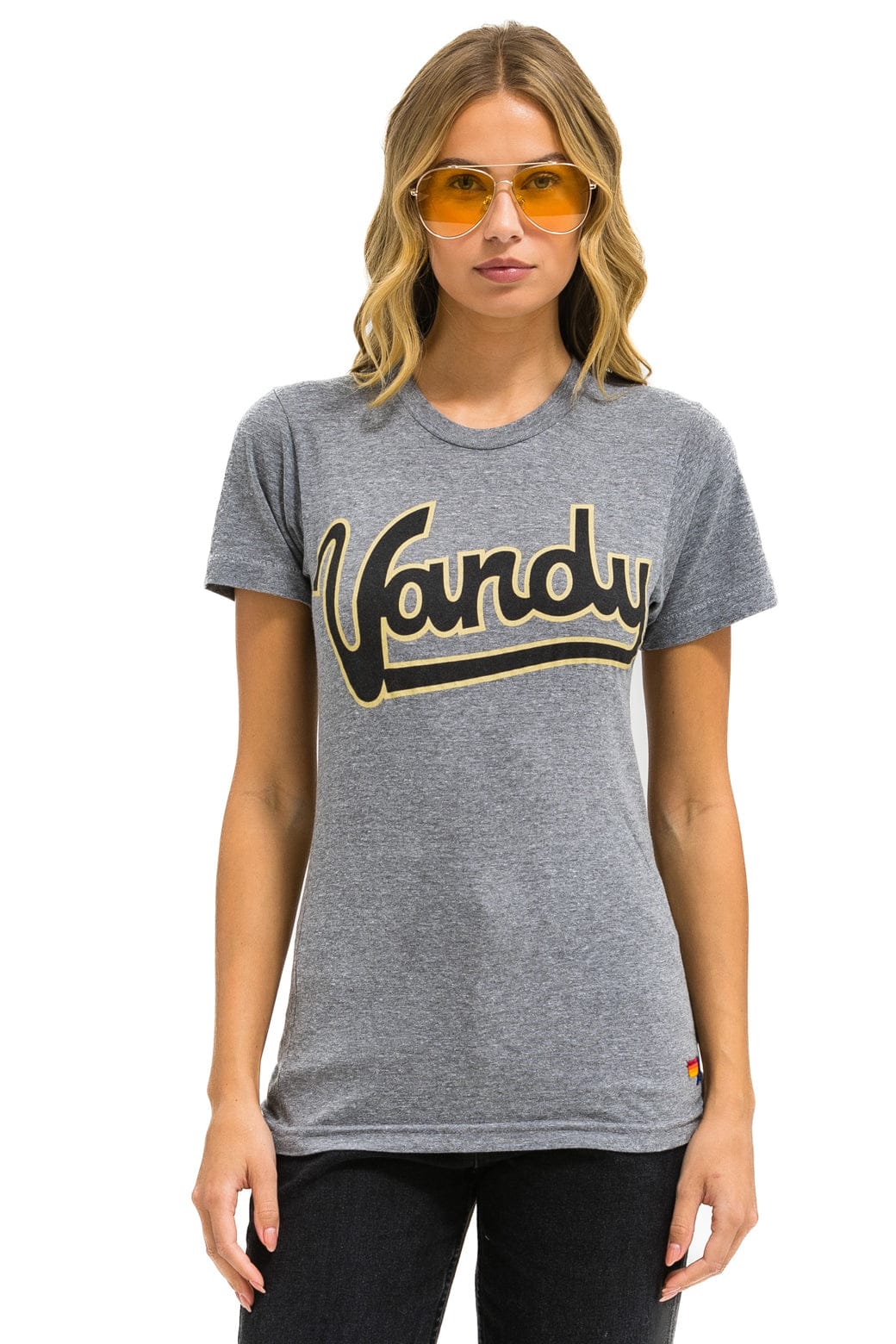 Retro VANDERBILT COMMODORES CREW TEE SHIRT - HEATHER GREY