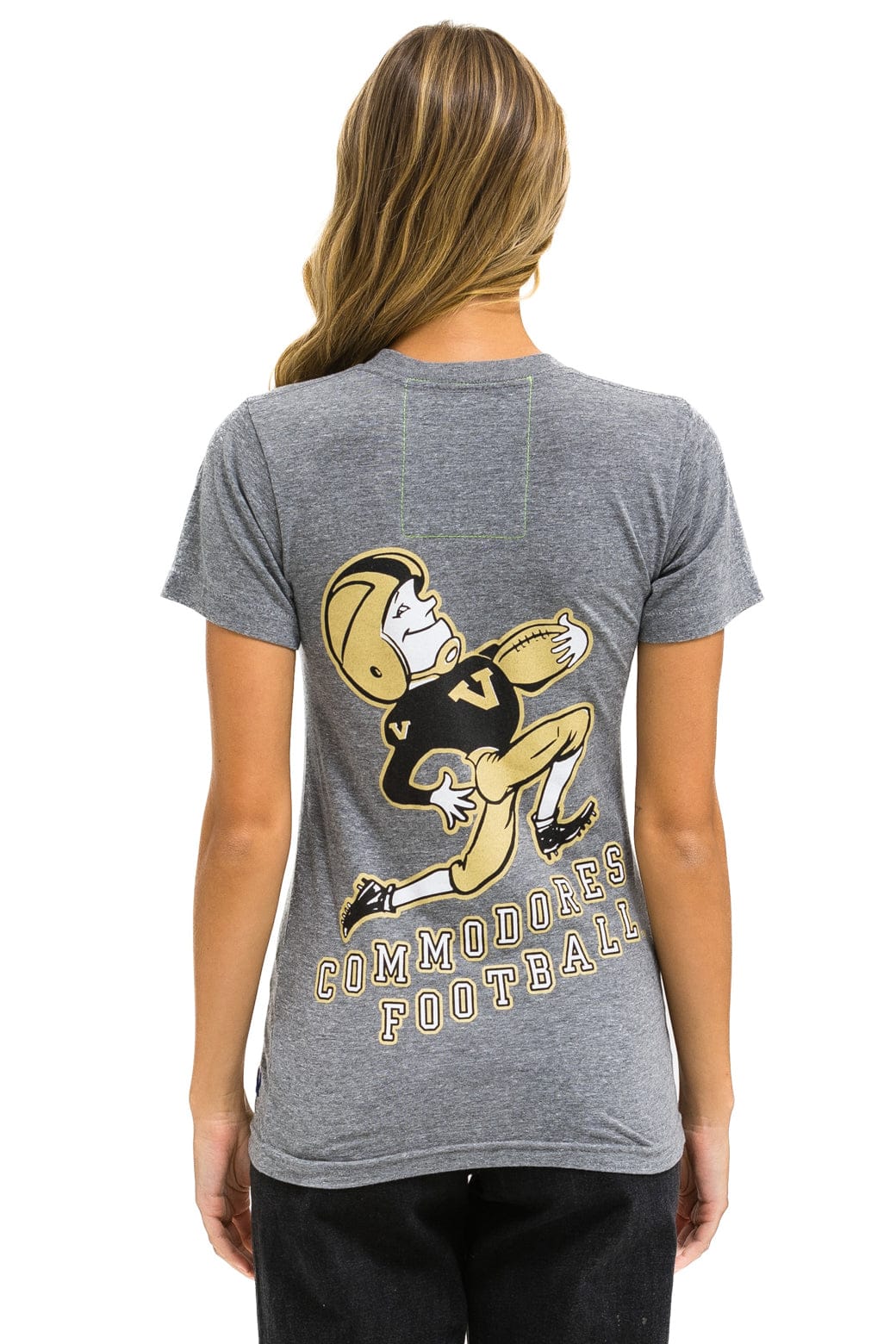 Retro VANDERBILT COMMODORES CREW TEE SHIRT - HEATHER GREY