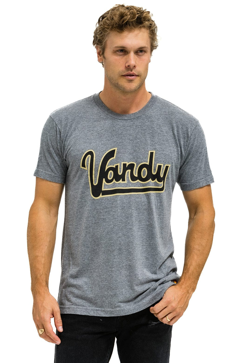 Retro VANDERBILT COMMODORES CREW TEE SHIRT - HEATHER GREY