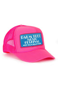 Retro PALM TREE FESTIVAL WEST PALM 2026 VINTAGE LOW RISE TRUCKER - NEON PINK